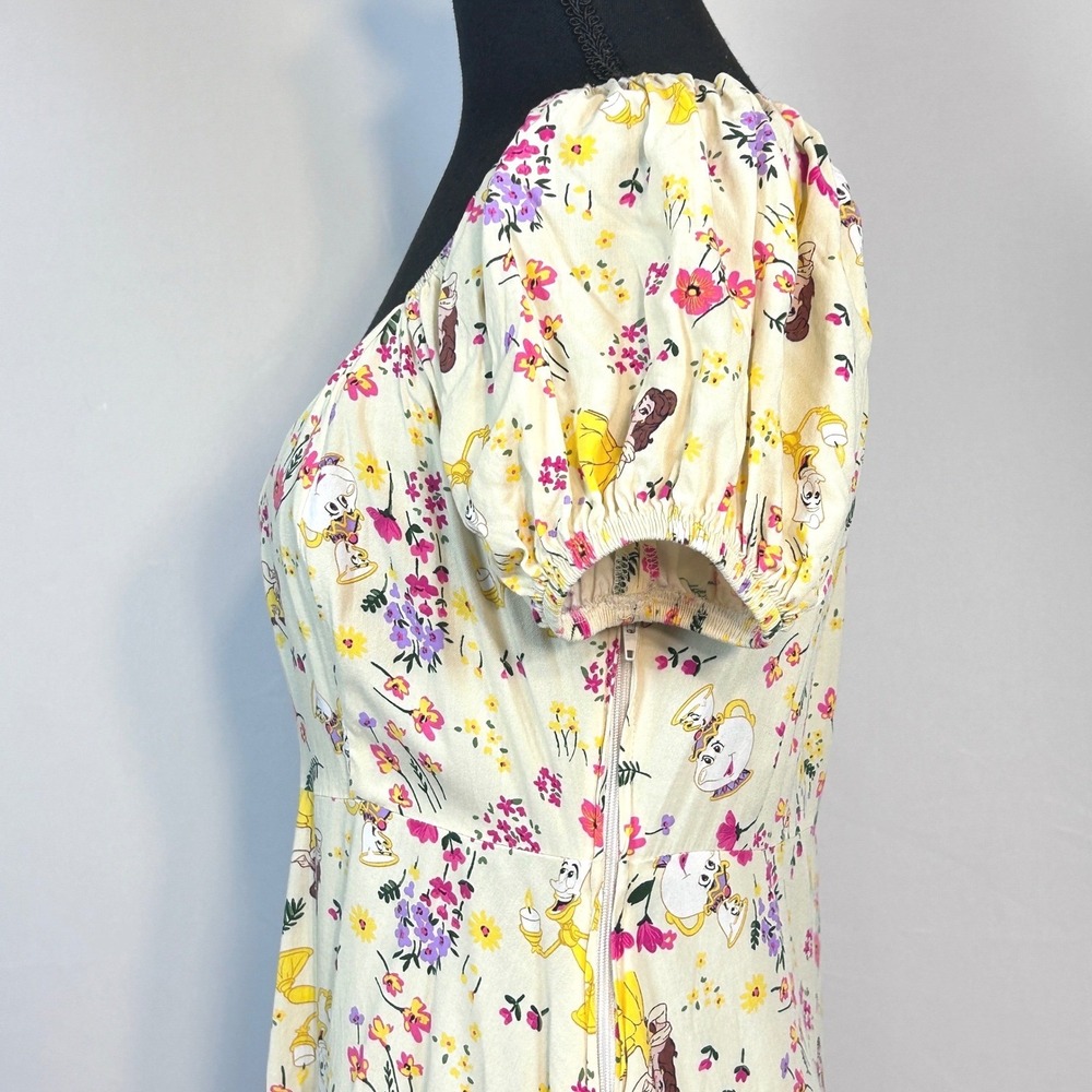 Disney Princess Milkmaid Derby Dress Beauty and the Beast Fit Flare Puff Sleeve - Picture 7 of 10